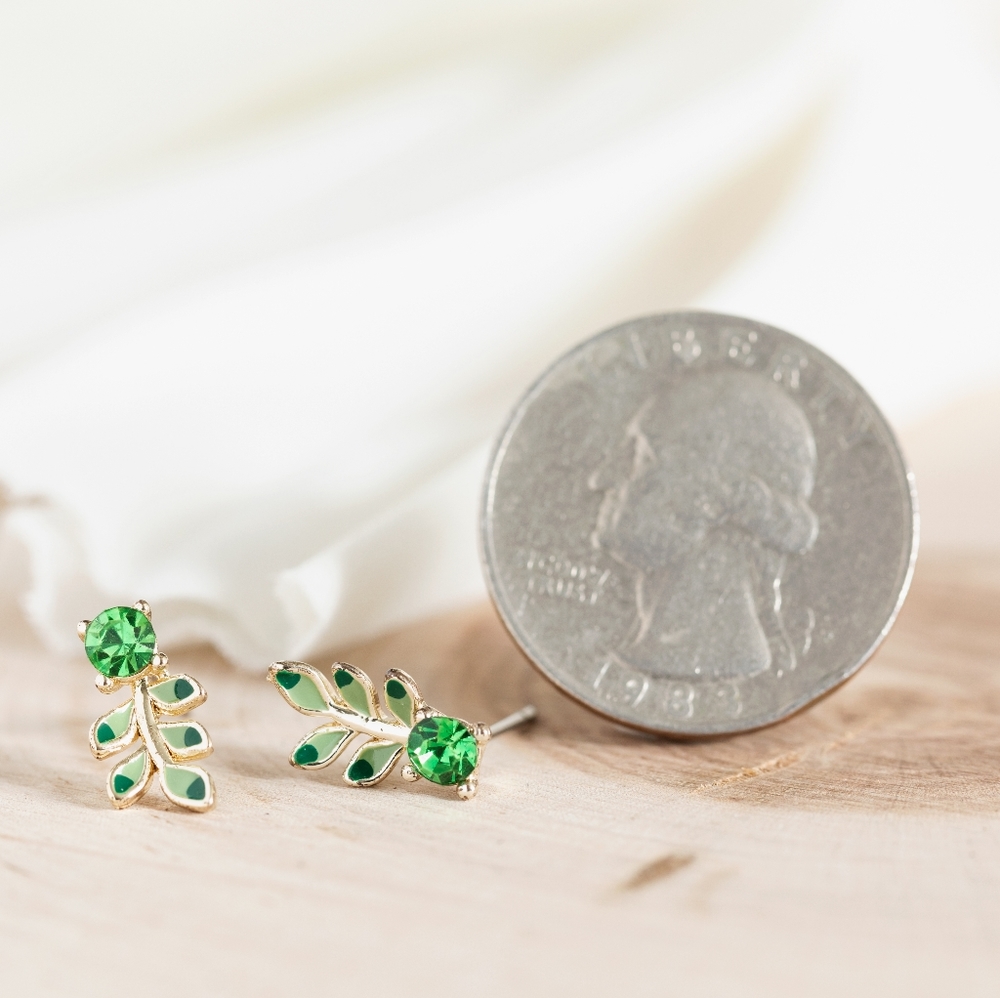 Petite Foliage Earring Studs - Only 1 left! - Picture 5 of 5